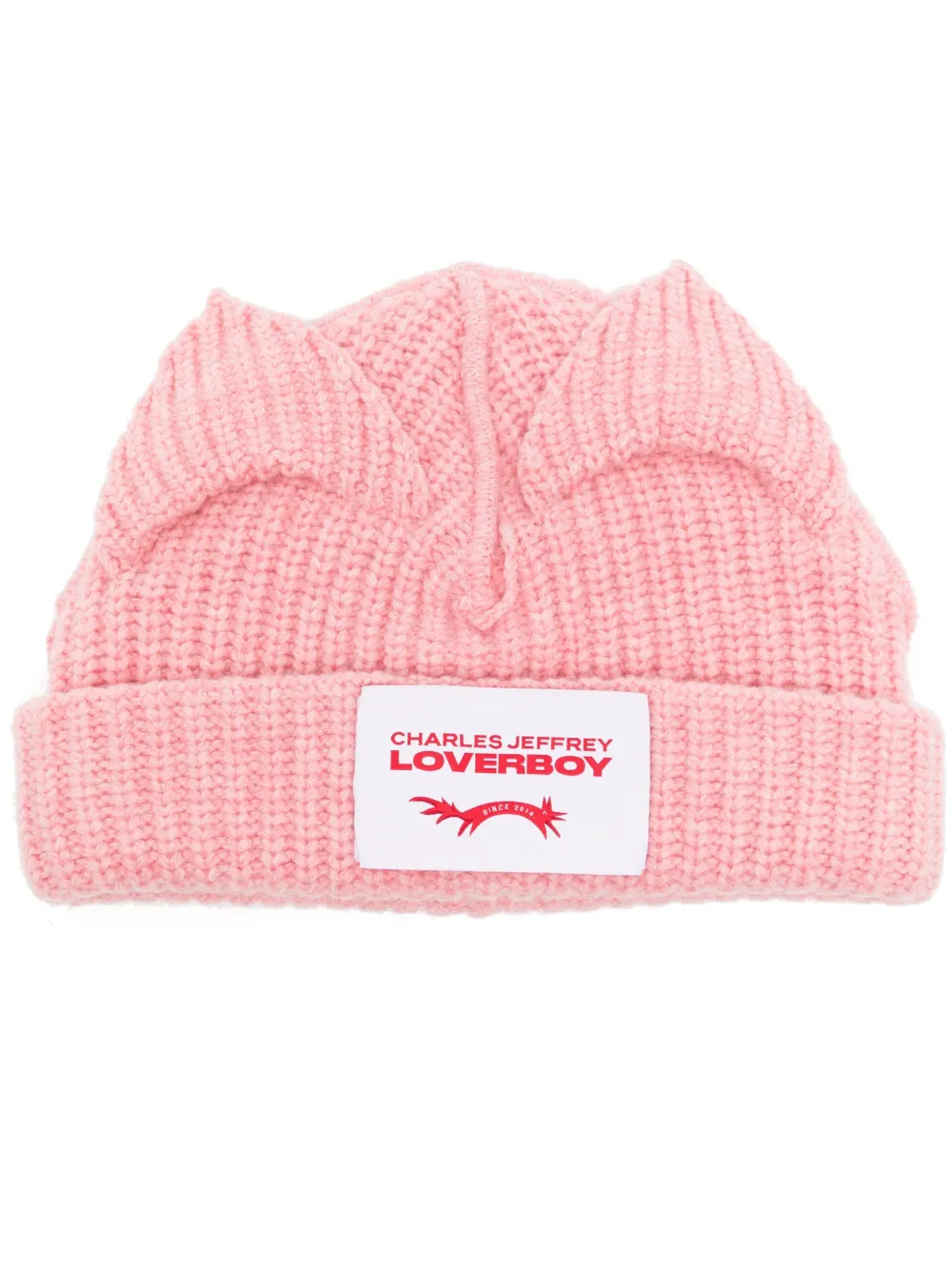 CHARLES JEFFREY LOVERBOY CHUNKY-KNIT CAT-EAR BEANIE