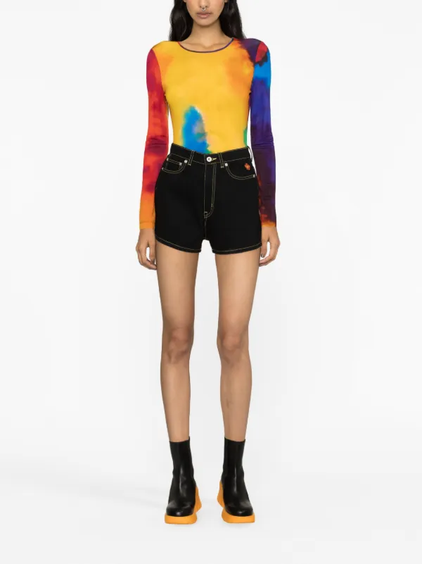 Kenzo contrast-stitch Denim Shorts | Black | FARFETCH