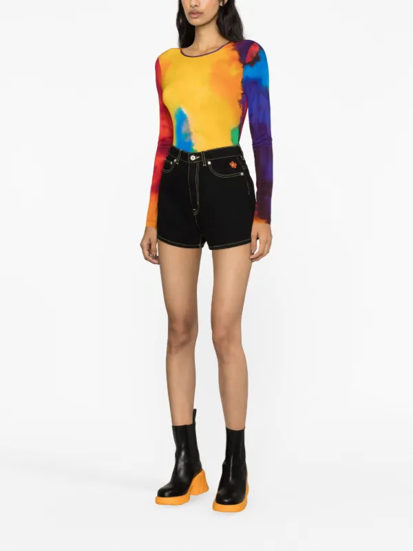 Kenzo コントラストステッチ デニムショーツ | ブラック