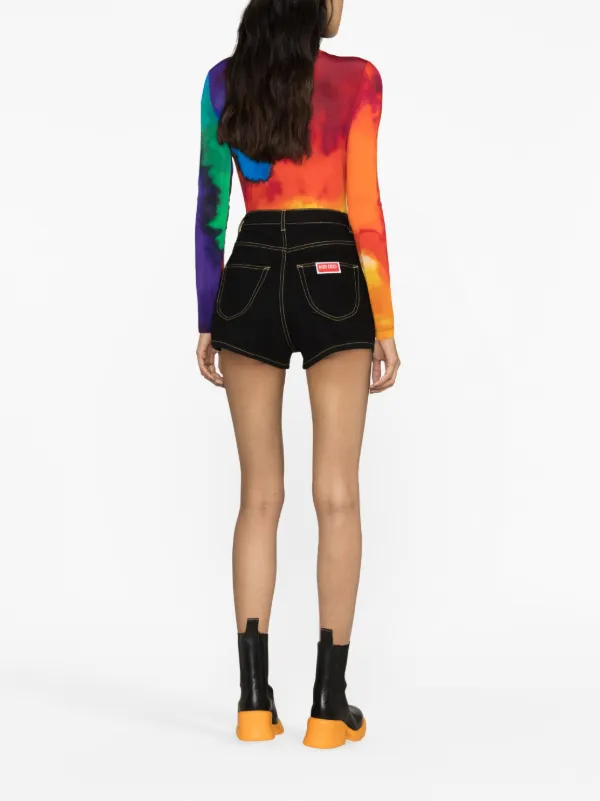 Kenzo contrast-stitch Denim Shorts | Black | FARFETCH