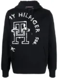 Tommy Hilfiger logo-print cotton hoodie - Blue