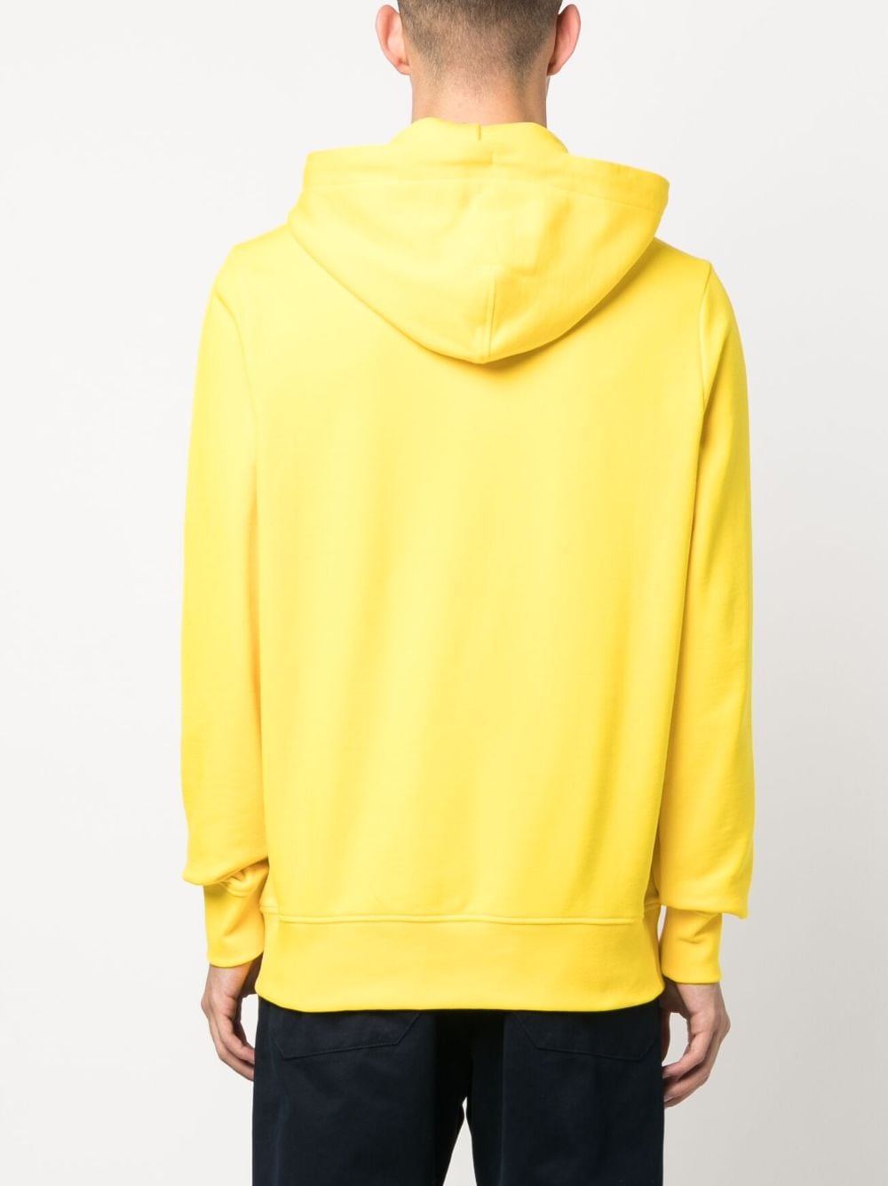 Shop Tommy Hilfiger Logo-print Cotton Hoodie In Yellow