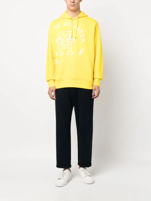 Tommy hilfiger yellow online hoodie mens