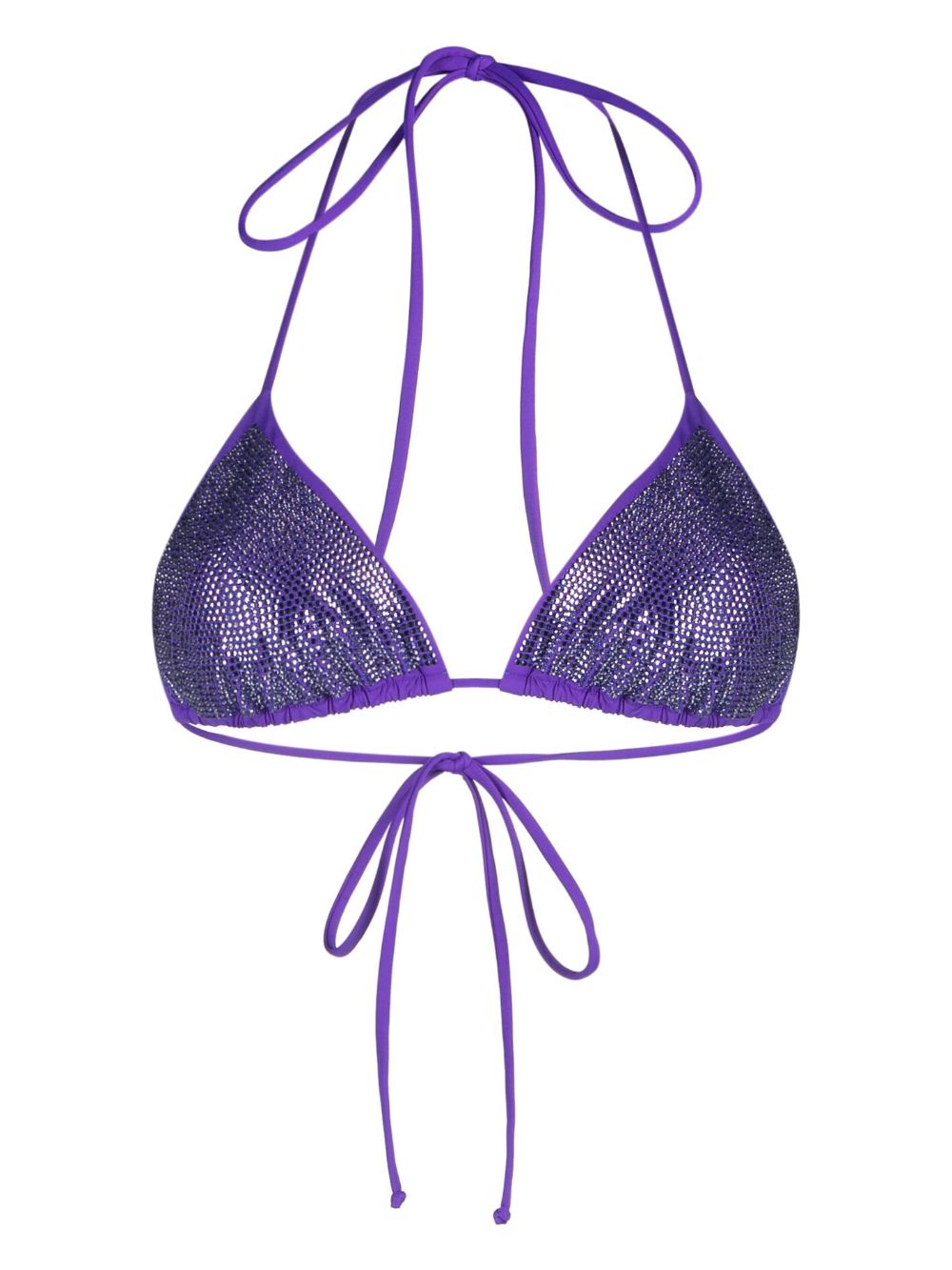 Mc2 Saint Barth Rhinestone-embellished Bikini Top In Purple | ModeSens