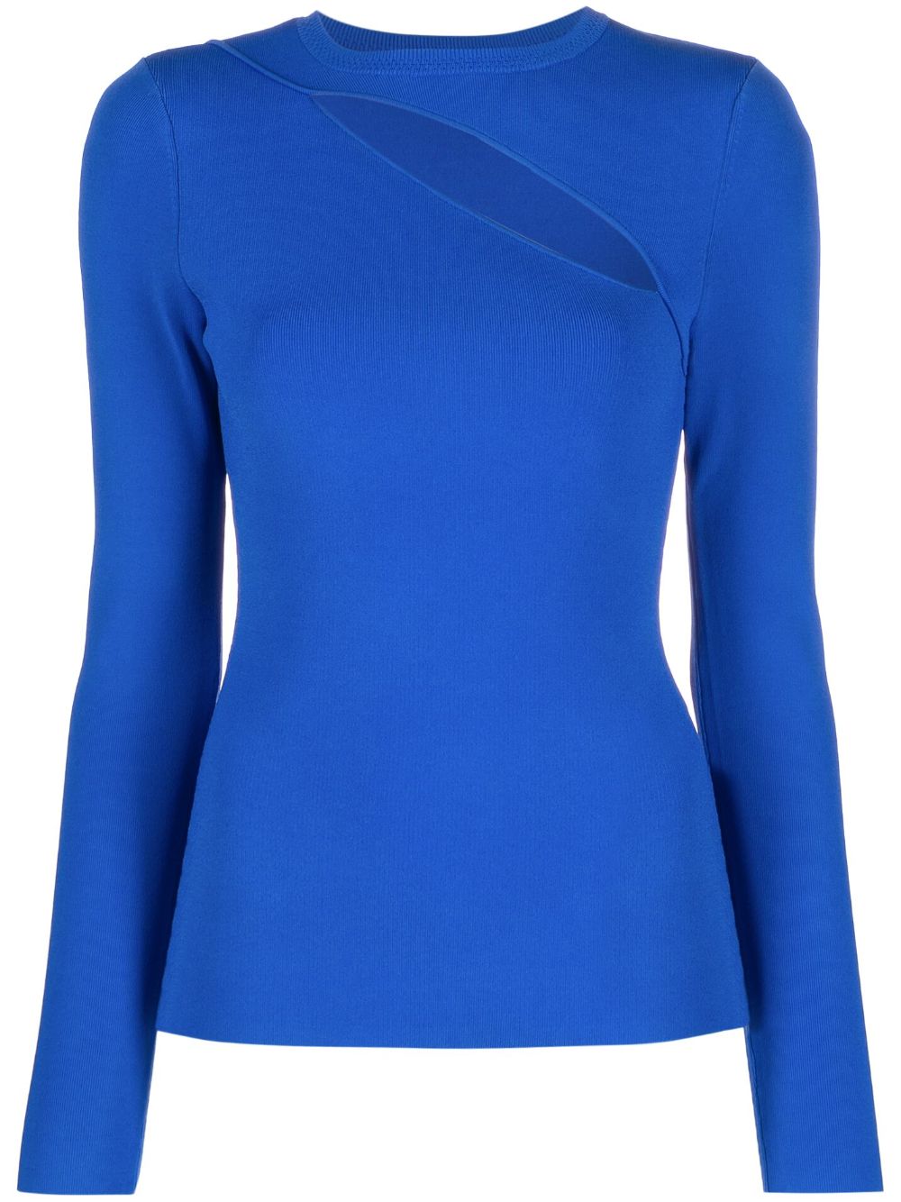 VICTORIA BECKHAM CUT-OUT RIBBED LONG-SLEEVE TOP