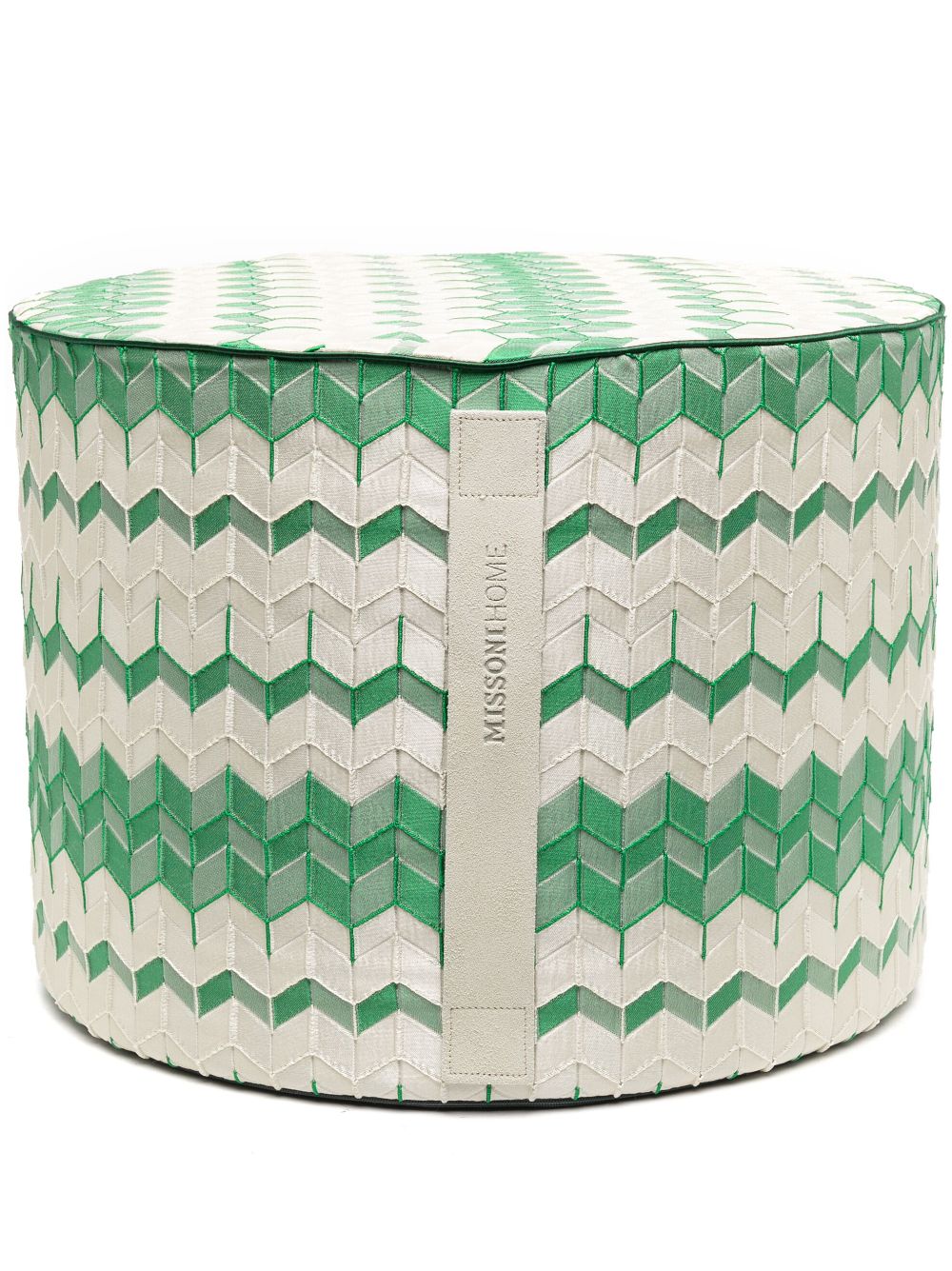 Missoni Zigzag-design Cylinder-shape Pouf In White