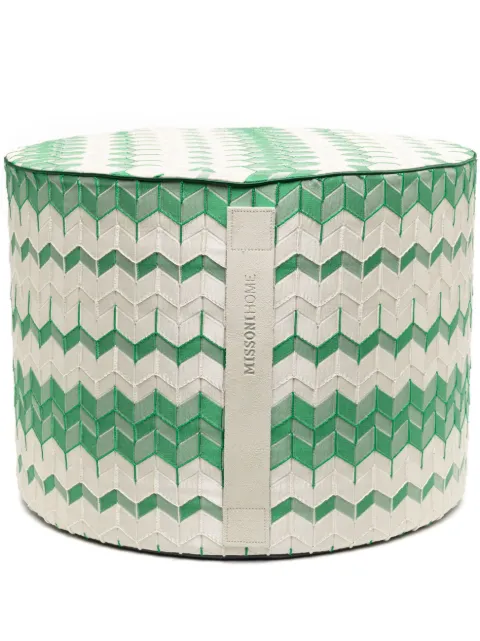 Missoni Home zigzag-design cylinder-shape pouf