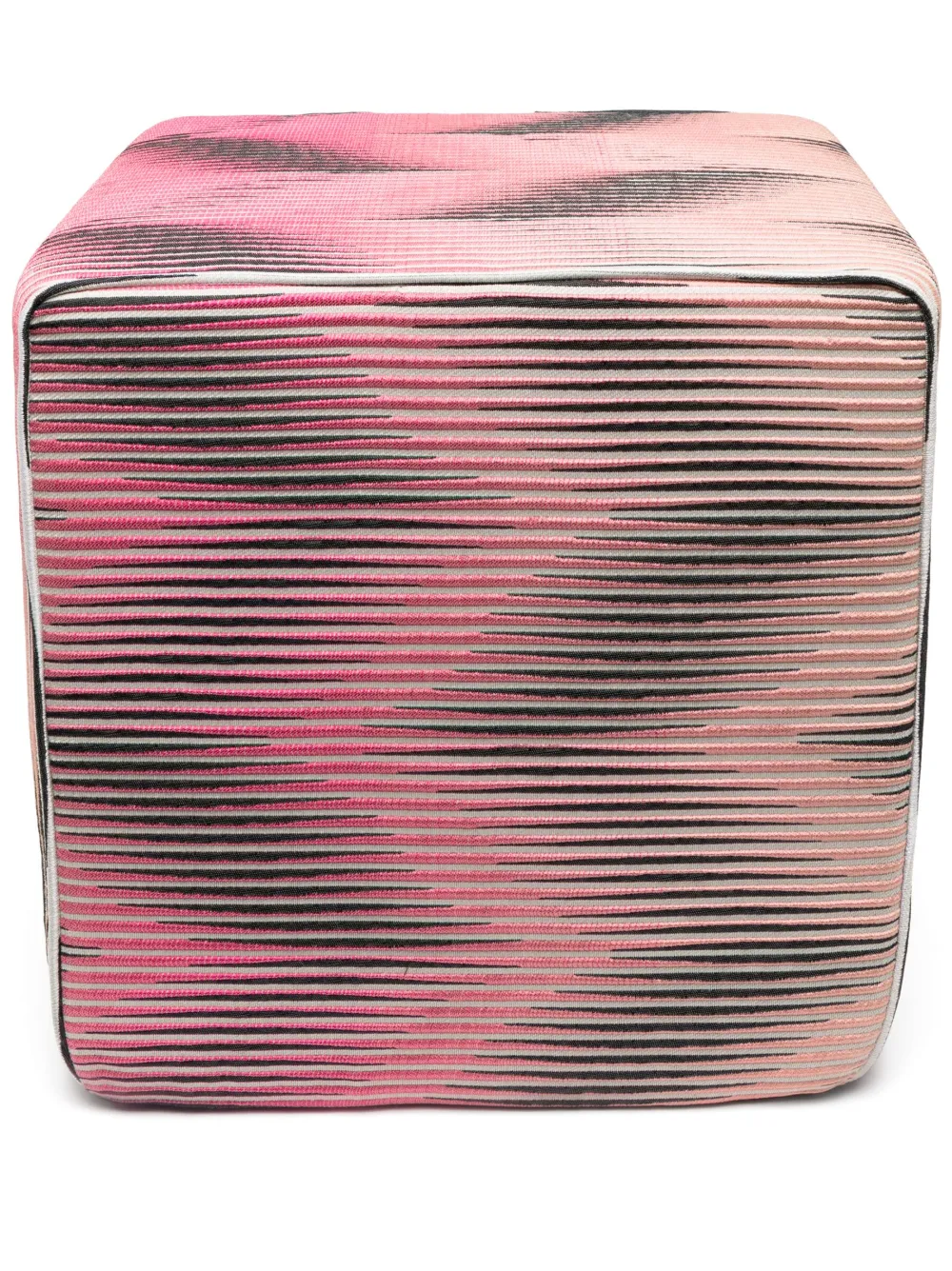 Missoni Home zigzag-print ribbed cube pouf | Pink | Image 1