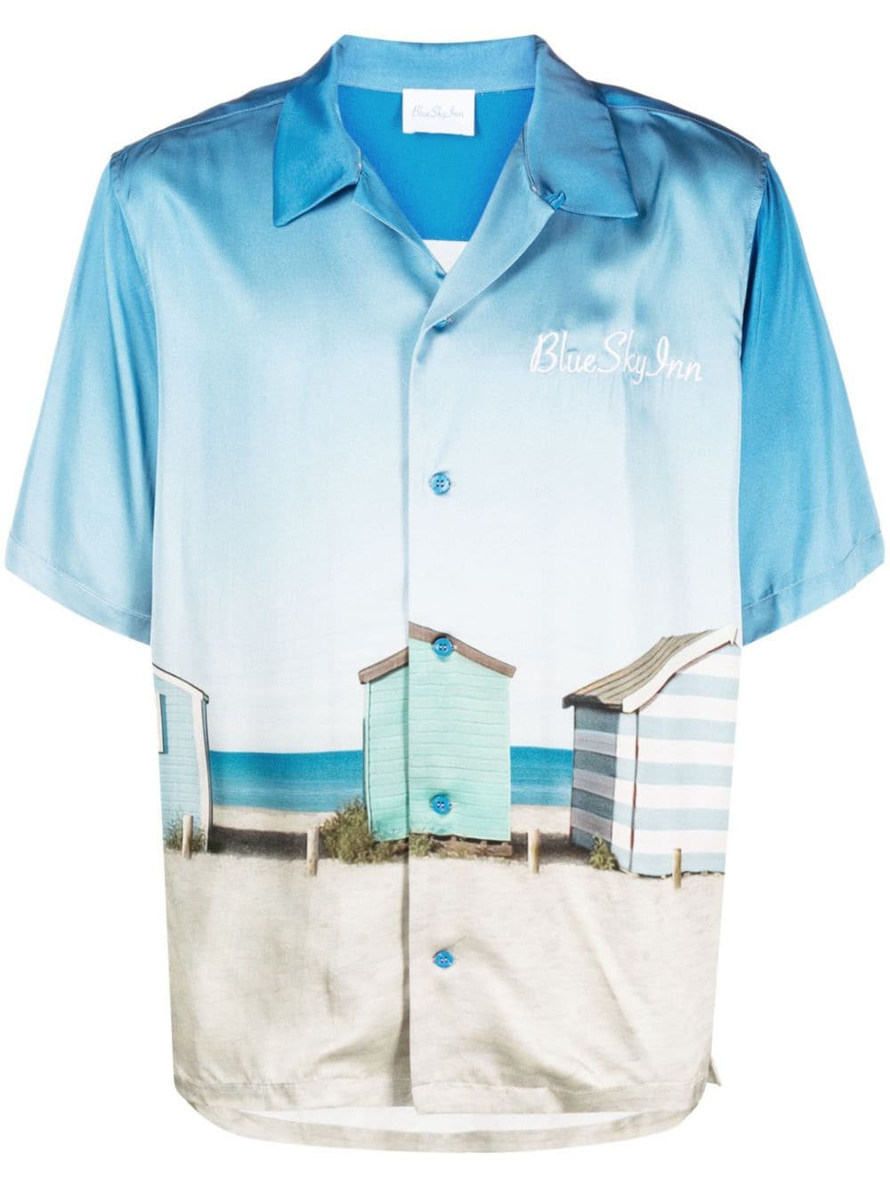 Shop Blue Sky Inn Graphic-print Short-sleeve Shirt In Blue