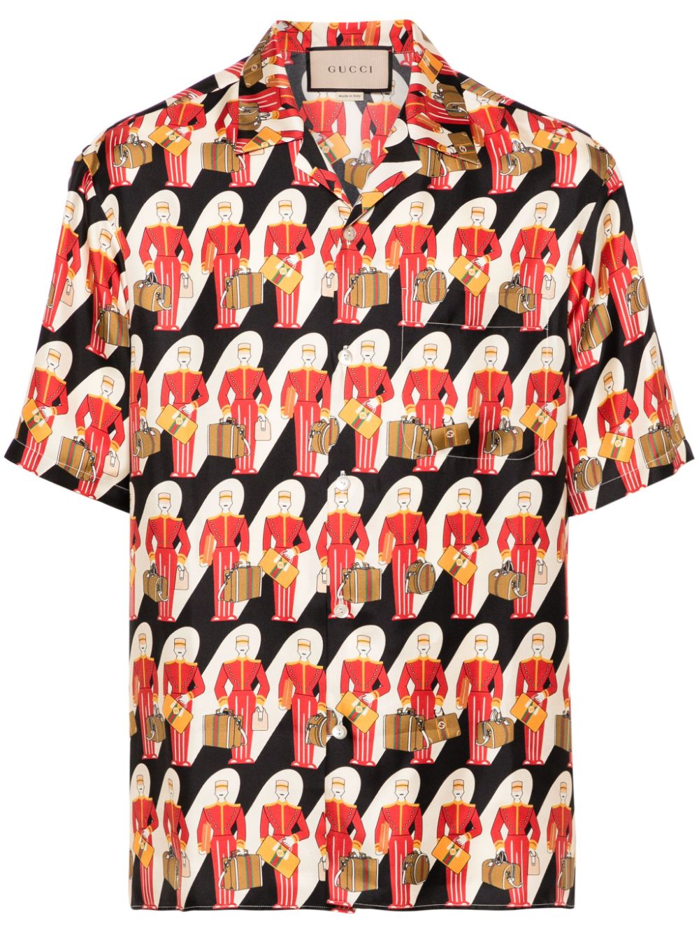 Image 1 of Gucci graphic-print silk twill shirt