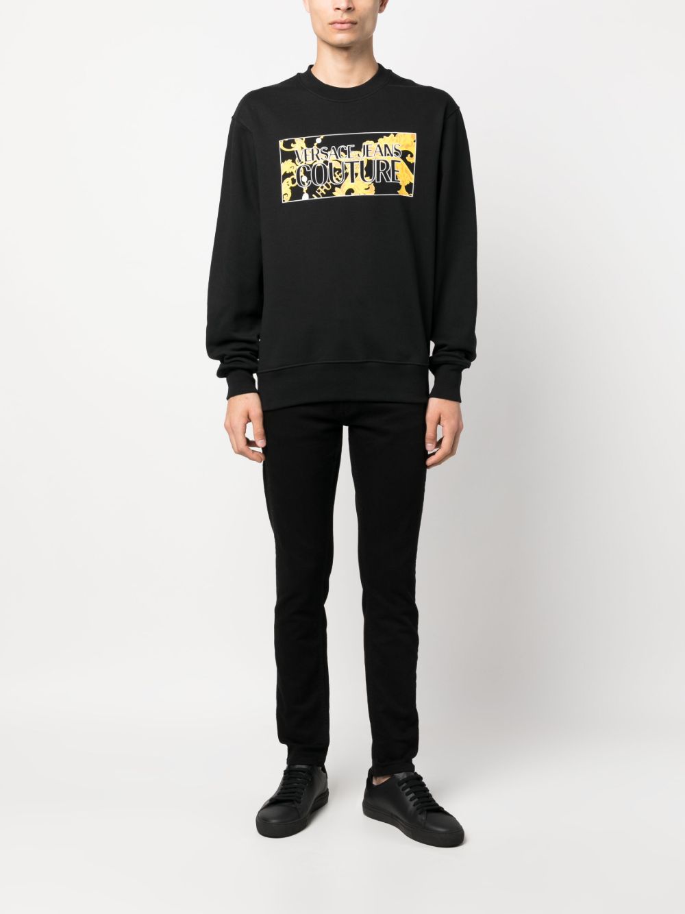 Versace Jeans Couture logo-print cotton sweatshirt - Zwart