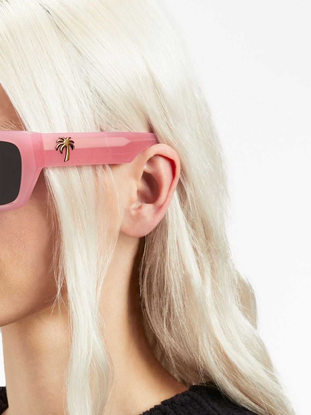 Shop Palm Angels Hinkley Square-frame Sunglasses In Pink