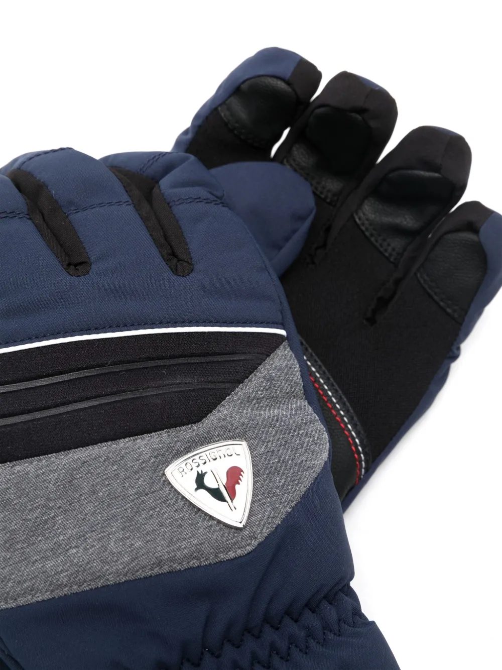 Rossignol logo-patch padded gloves - Blauw