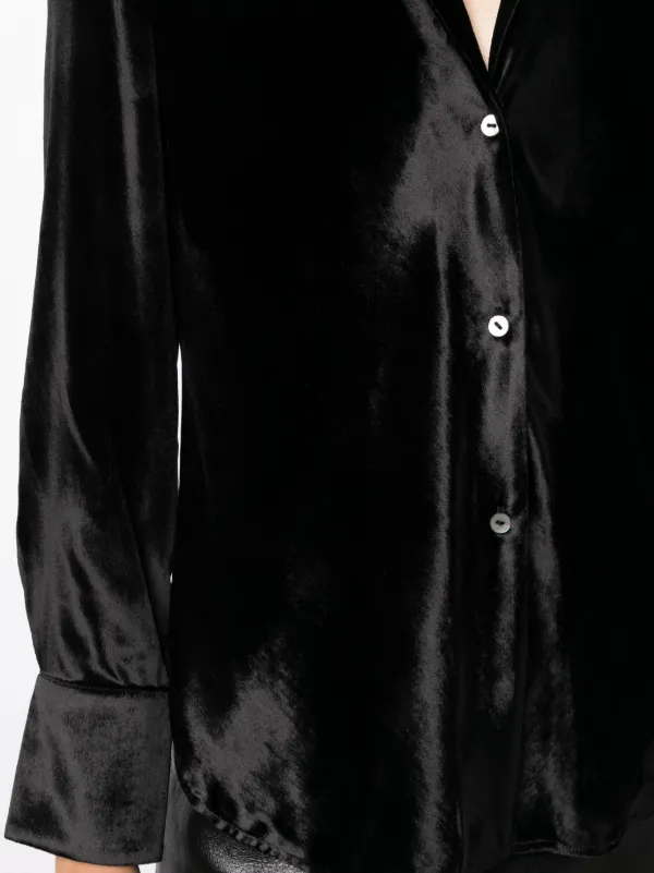 Vince long sleeve Velvet Shirt Black FARFETCH CA