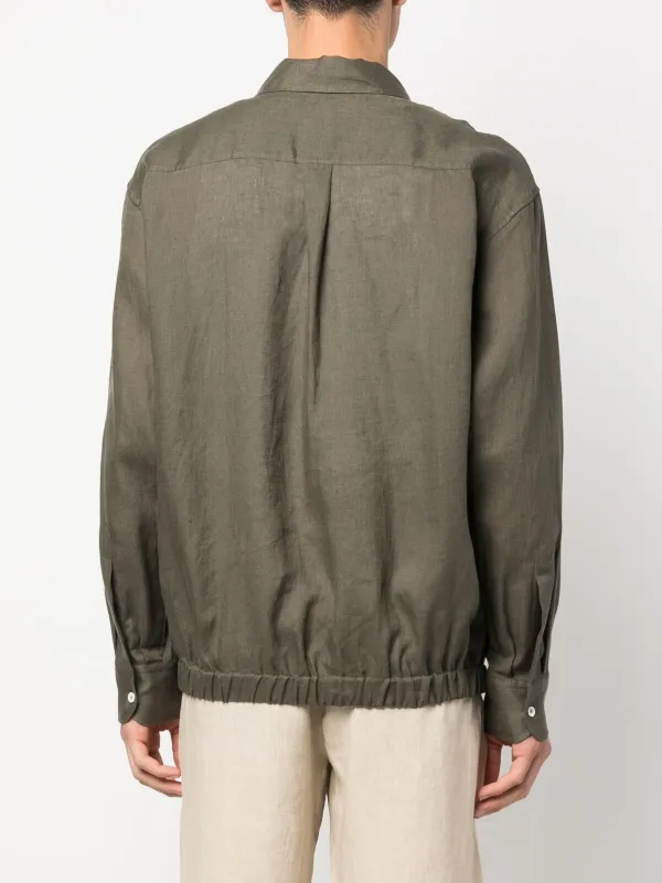 PT Torino zip-up Linen Shirt Jacket | Green | FARFETCH PT