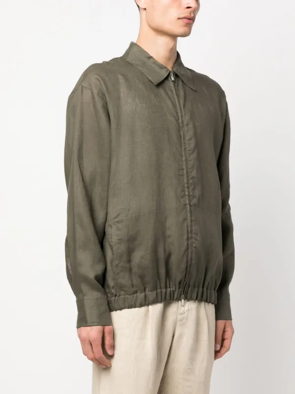PT Torino zip-up Linen Shirt Jacket | Green | FARFETCH