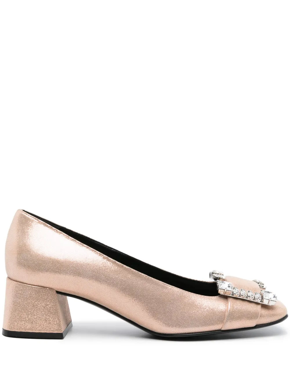 Sergio Rossi SR Prince 50mm meatllic pumps Orange