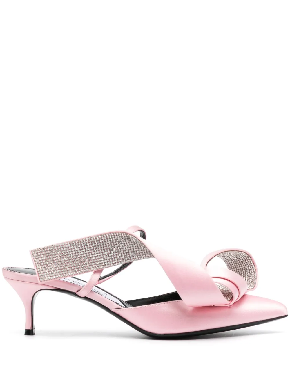 Sergio Rossi x Area Marquise 50mm crystal-embellished mules Pink