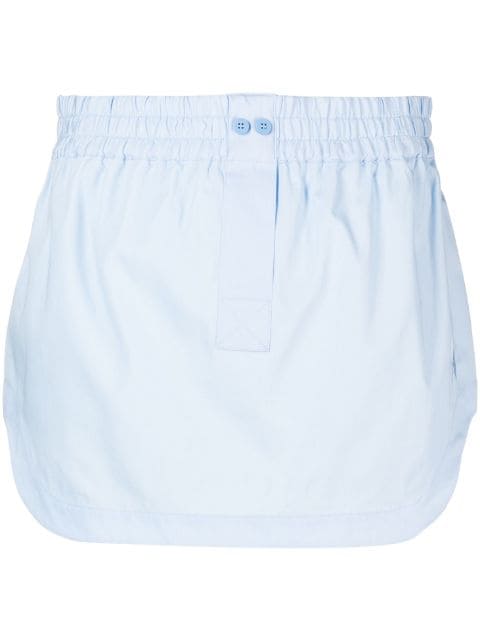 The Attico side-split cotton miniskirt