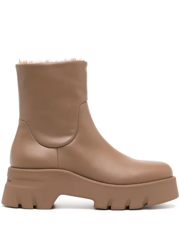 Gianvito Rossi Montey Leather Boots in Brown