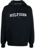 Tommy Hilfiger logo-embroidered drawstring hoodie - Blue