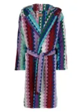 Missoni Home zigzag-pattern terry-cloth bathrobe - Purple