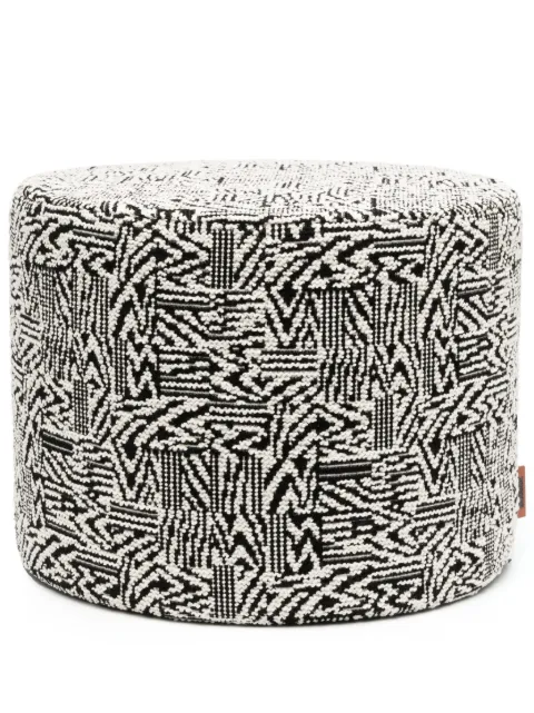 Missoni Home zigzag-pattern cylinder-body pouf