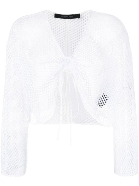 Federica Tosi V-neck pointelle-knit top
