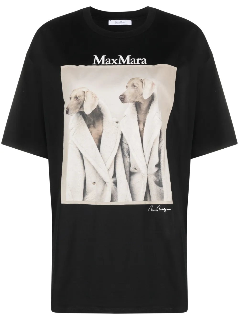 Max Mara T-shirt met grafische print Zwart