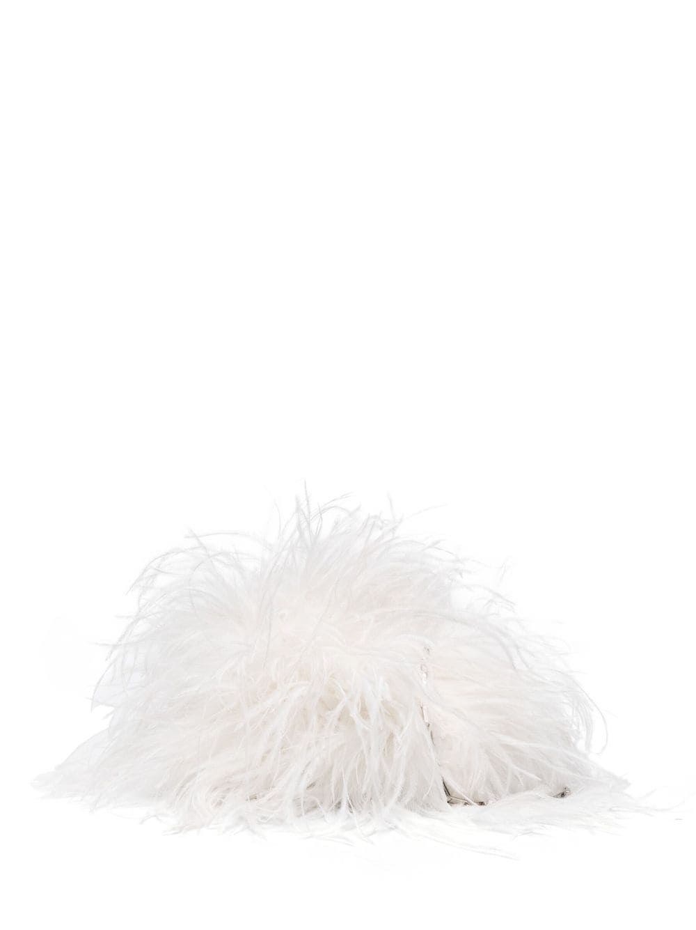 Attico Midnight Feather-embellished Clutch Bag In White