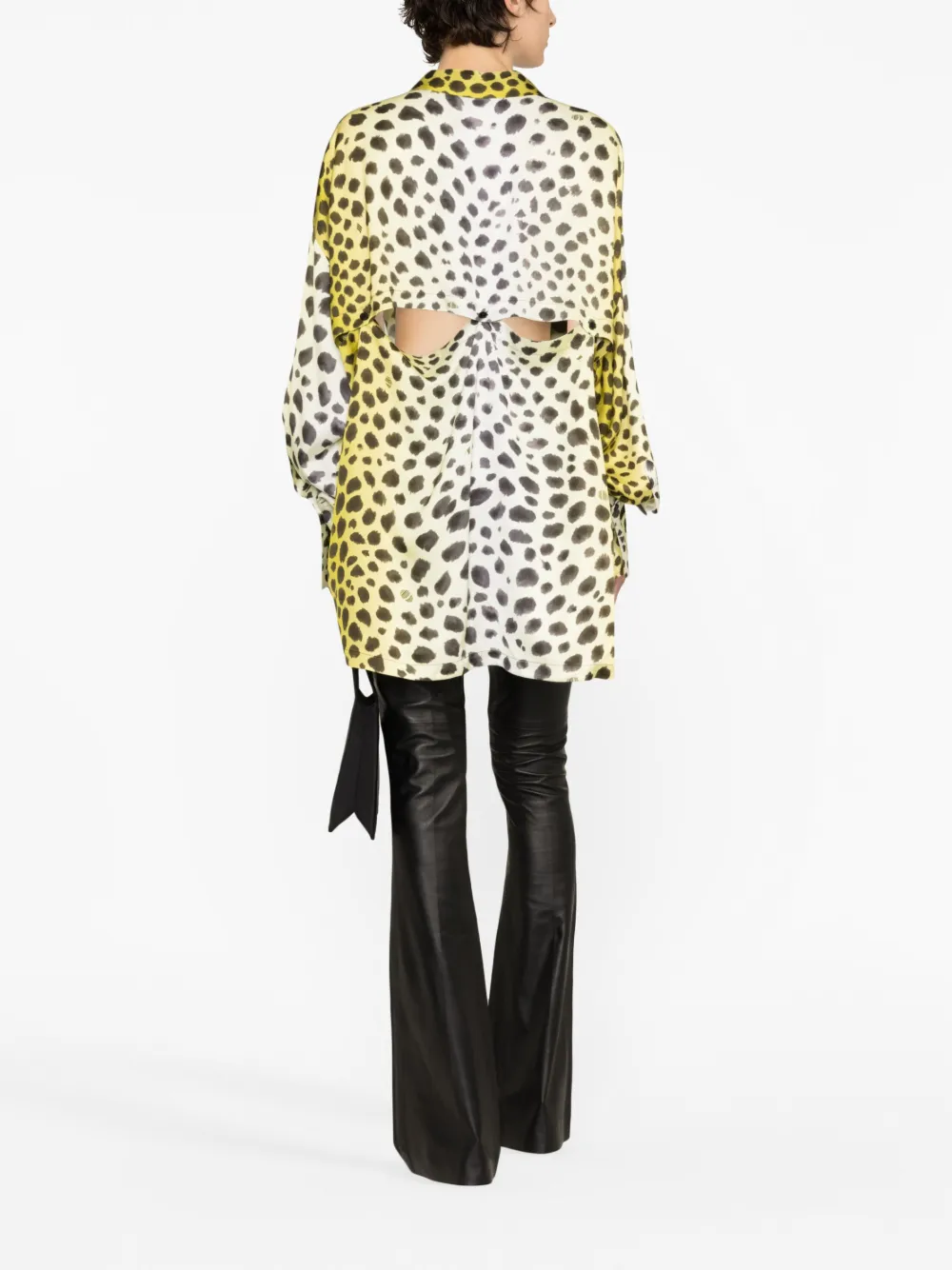 Shop Attico Kota Leopard-print Shirt In Yellow