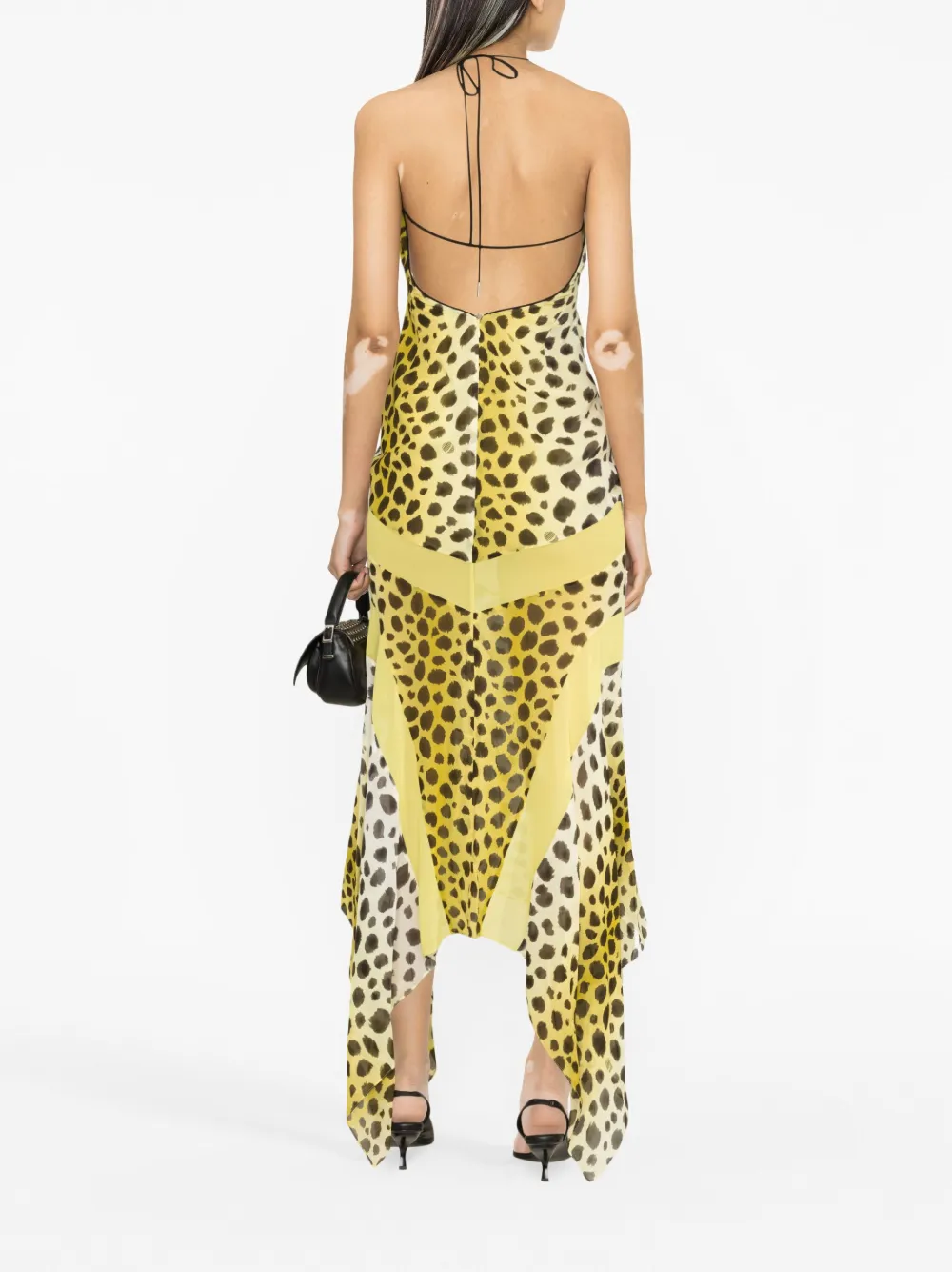 The Attico Saskia leopard-print Halterneck Dress | Yellow