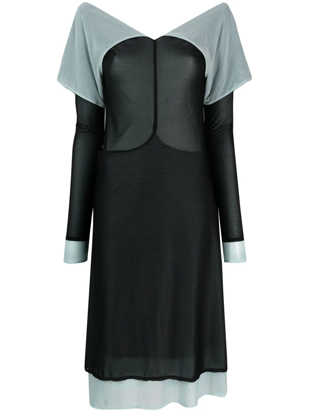 Kiko Kostadinov Mora layered midi dress | Black | Image 1
