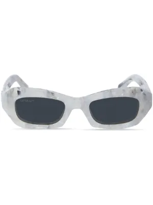 Off-White Virgil Sun Rectangle Sunglasses in Marble - Grey, Custom Lenses | Visionist