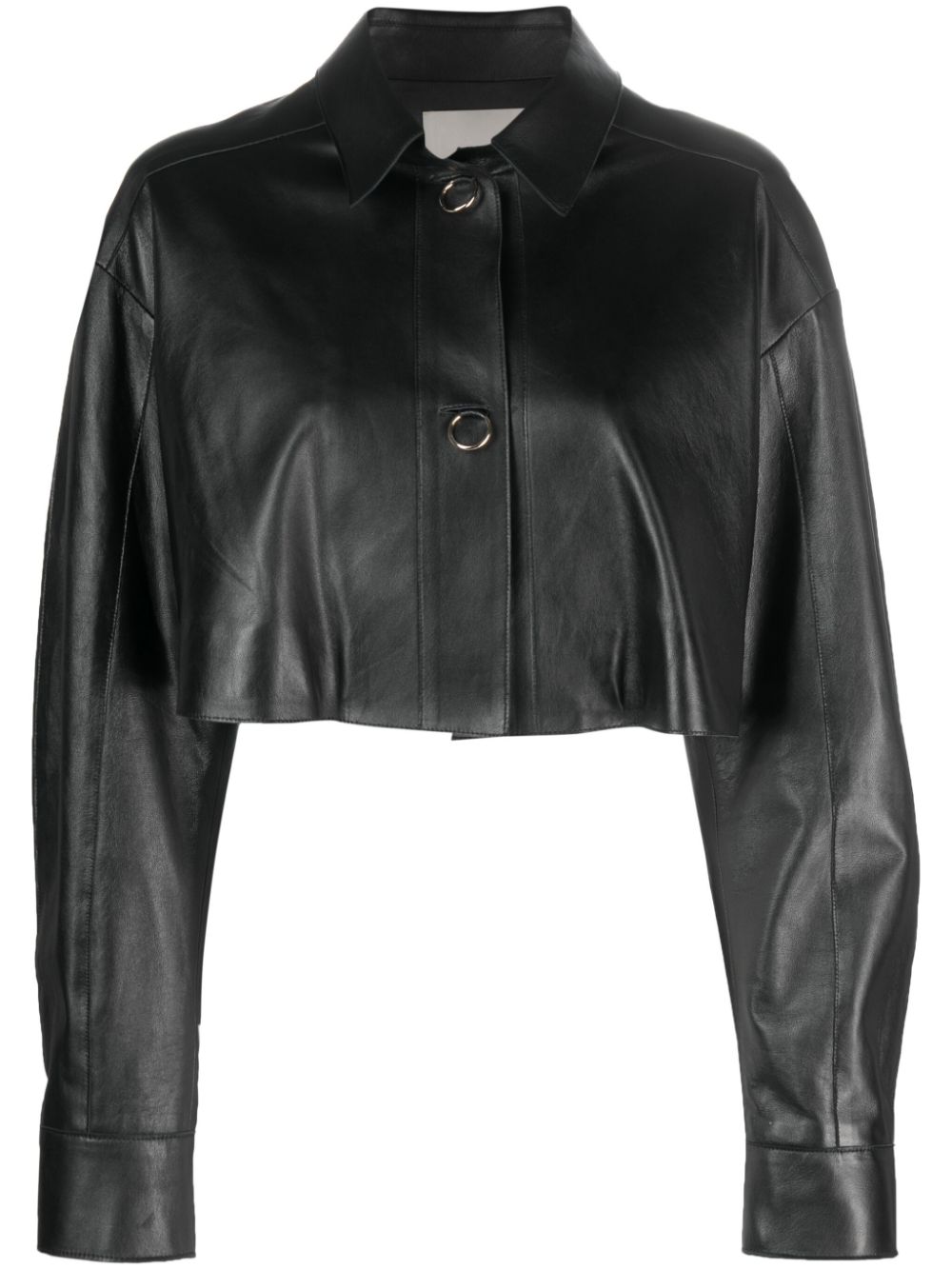 AERON Shore cropped leather jacket – Black