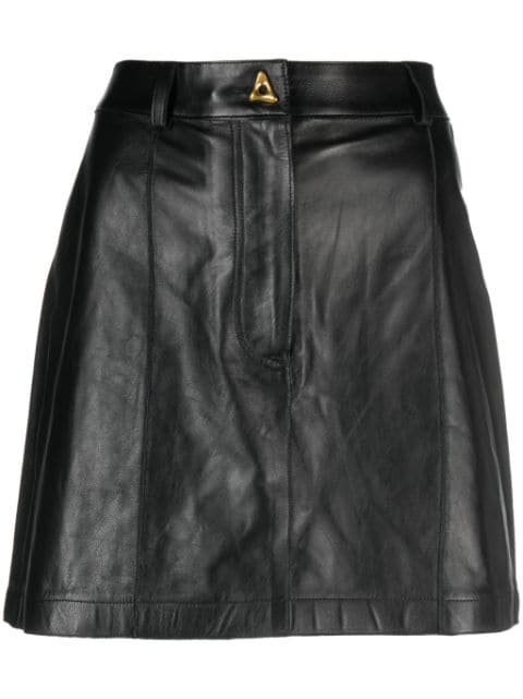 AERON kort Rudens nederdel i læder