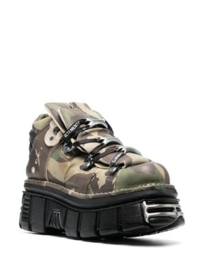 x New Rock camouflage platform sneakers in multicoloured