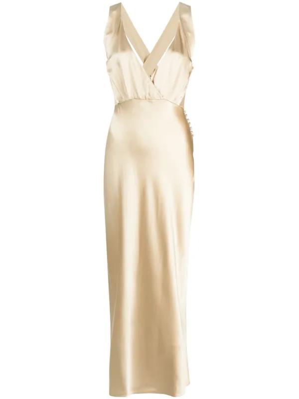 khaite aminah silk slip dress KHAITE The Milo Silk Dress | Neutrals