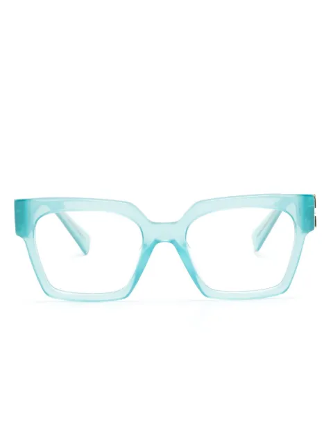 Miu Miu Eyewear - logo-plaque square-frame glasses
