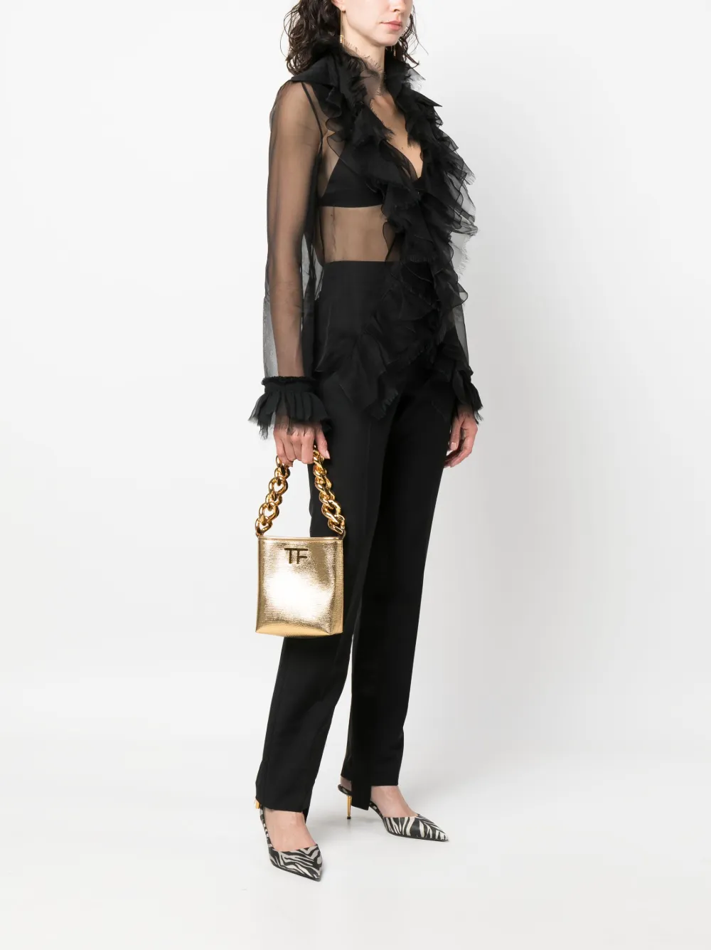 TOM FORD Shopper met logoplakkaat - Goud