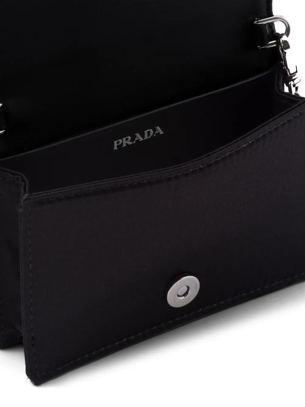 Shop Prada Crystal-embellished Satin Cardholder In Black