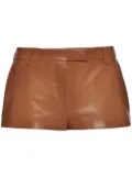 Prada low-rise nappa-leather shorts - Brown