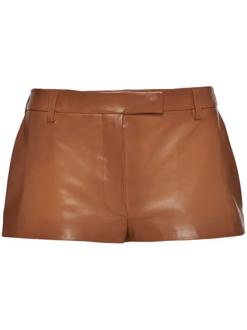 Short en cuir nappa à taille basse - Prada - Modalova
