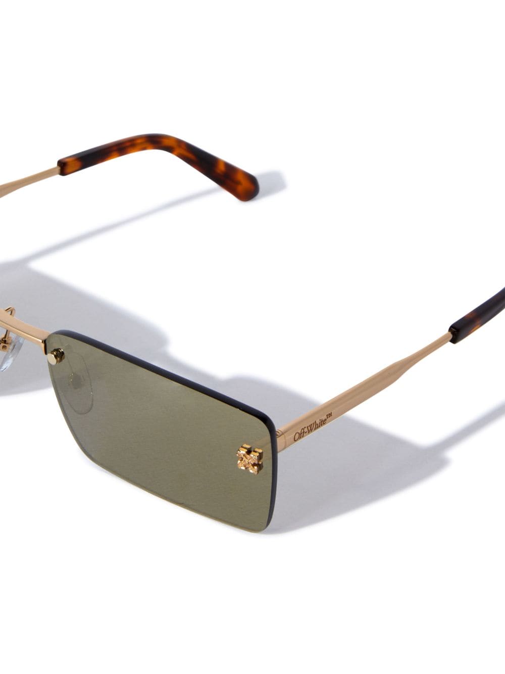 Shop Off-white Riccione Rectangle-frame Sunglasses In Gold