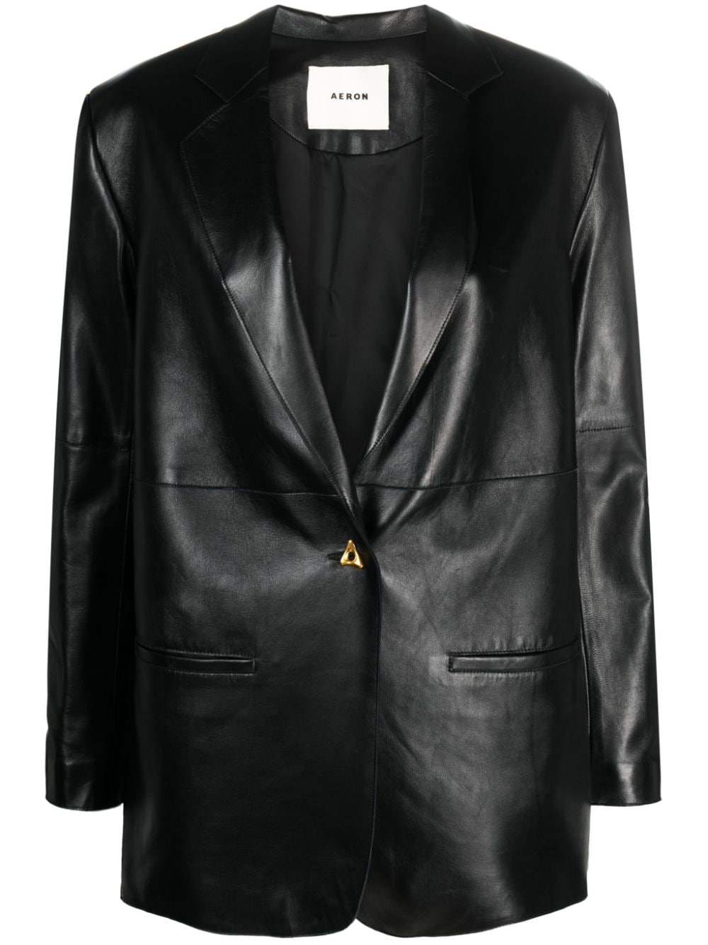 Shop Aeron Mercedes Leather Blazer In Black