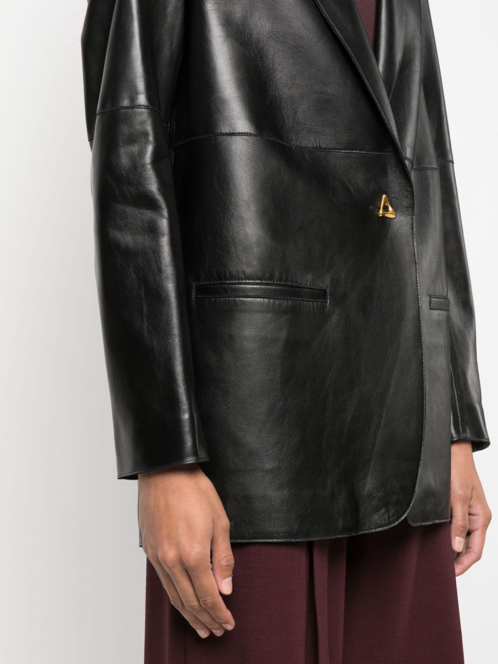 Shop Aeron Mercedes Leather Blazer In Black