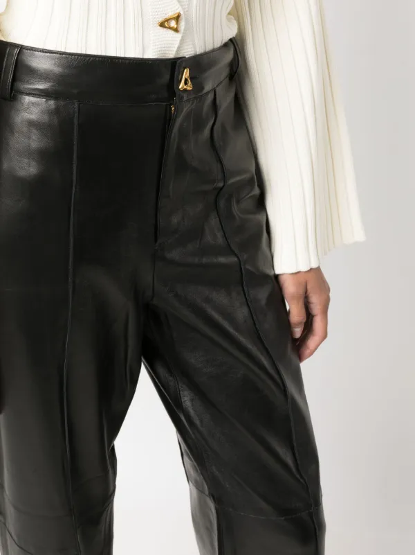 パンツ Aeron Zima - Leather Cuffed Pants AERON - ZIMA - Leather cuffed pants - black