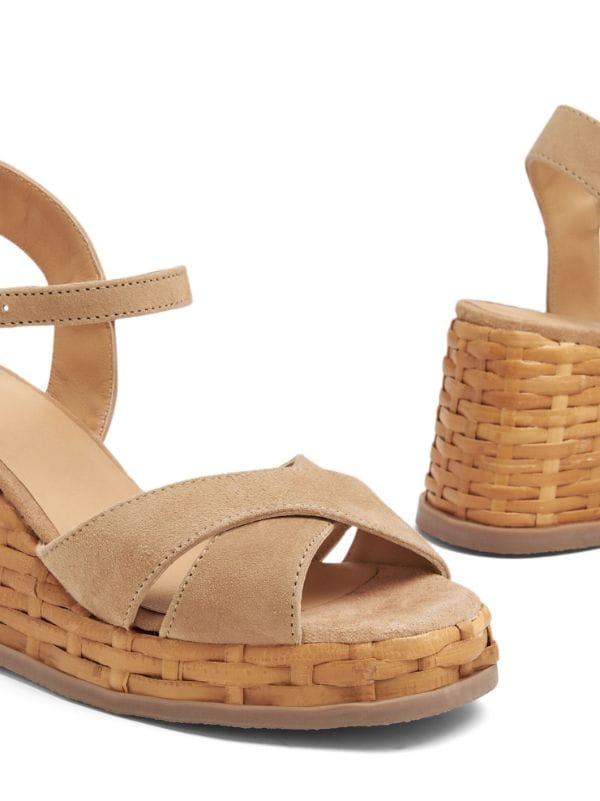 Casta er Thea Wicker 80mm Wedge Sandals Farfetch