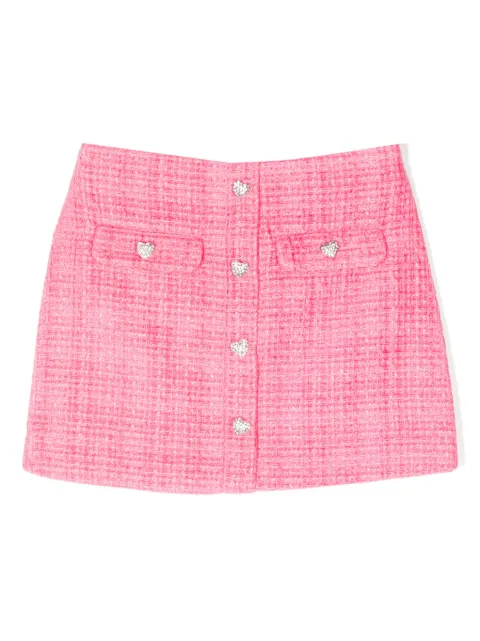 Self-Portrait Kids Crystal-embellished bouclé mini skirt