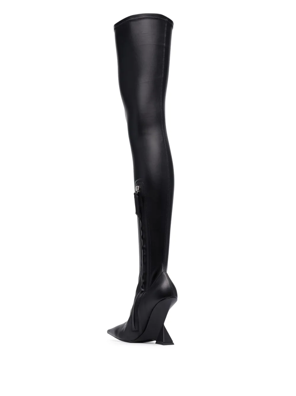 Attico Cheope 110mm Leather Above-knee Boots In Black